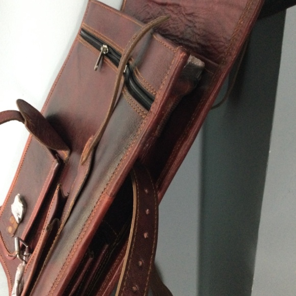 Handmade World Brown Vintage Leather Backpack - Picture 14 of 16